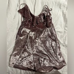 Purple ish pink. Satin dress size small. Romper.